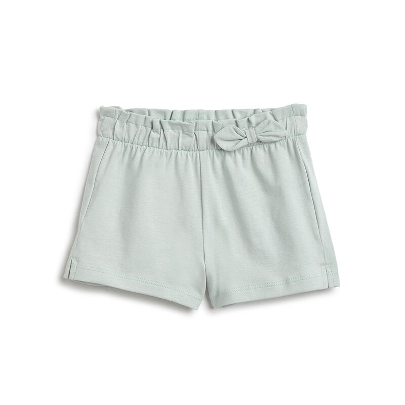 Girls White T-shirt with Short Pants image number 2